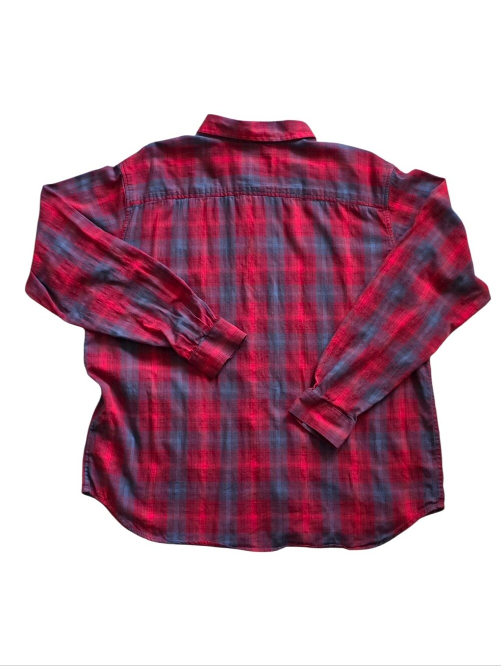 Columbia XL Red Blue Plaid Long Sleeve Outdoor Gorpcore Button Down Shirt - Picture 4 of 8